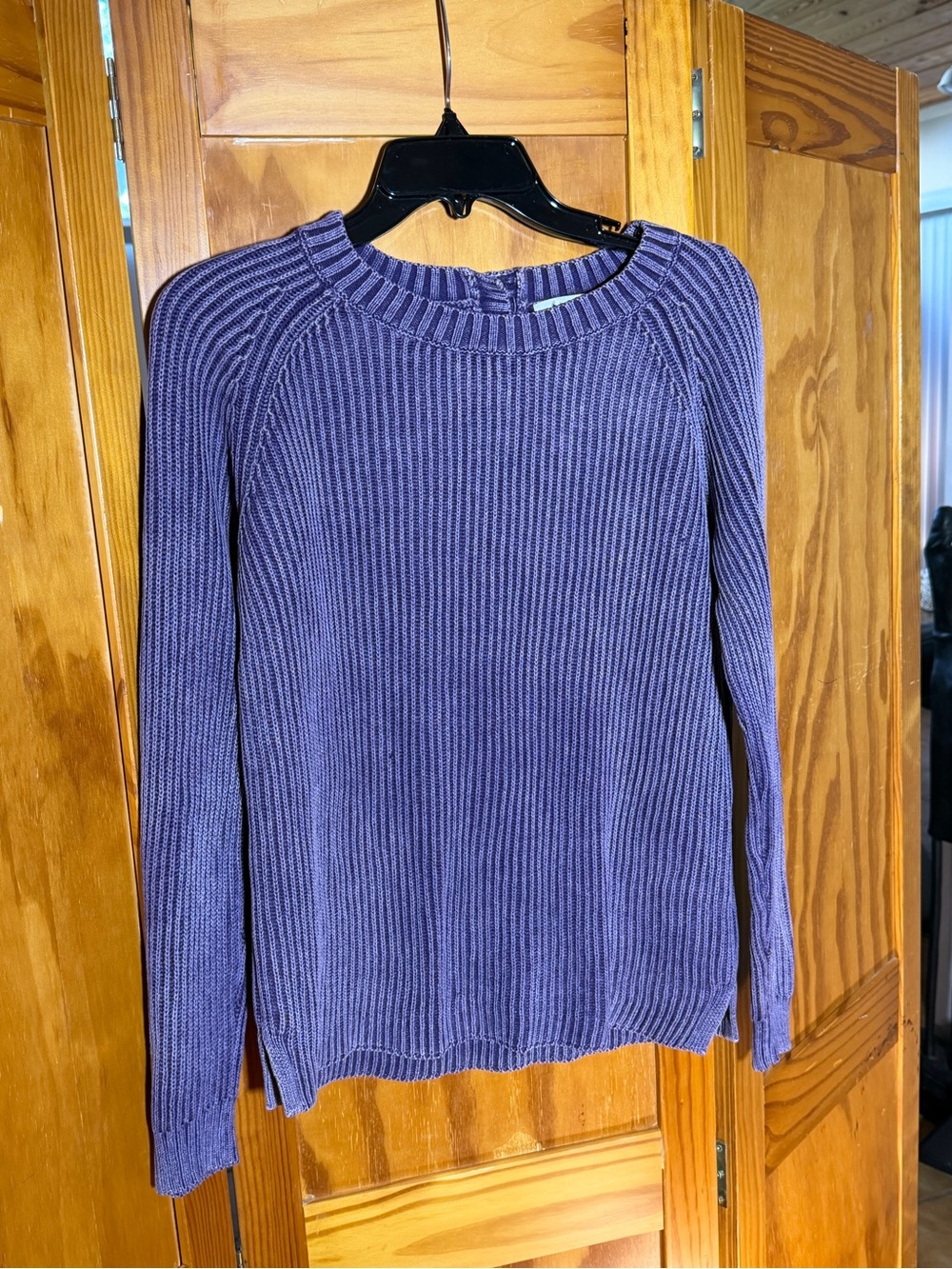 Tyler Boe Women’s Mineral Wash Purple Ribbed Crewneck Sweater| Sz M